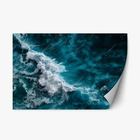 Pegatina reposicionable olas turquesa desde el aire – Pixers®