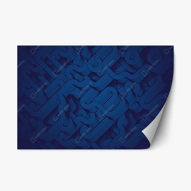 Pegatina reposicionable marea de líneas azules entrelazadas