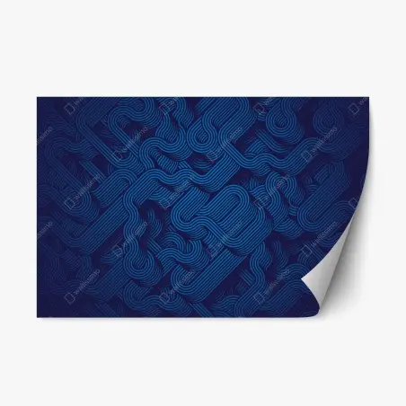 Pegatina reposicionable marea de líneas azules entrelazadas – Pixers®