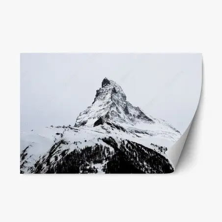 Pegatina reposicionable cima nevada imponente – Pixers®