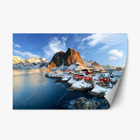 Pegatina reposicionable amanecer sobre Hamnøy, Lofoten – Pixers®