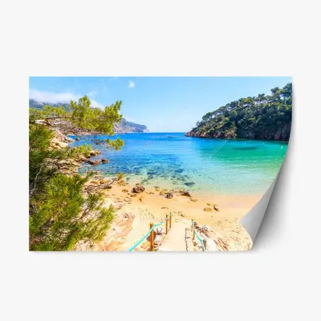 Pegatina reposicionable escaleras hacia la cala Aiguablava, Costa Brava – Pixers®