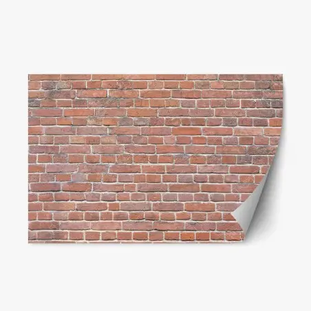 Pegatina reposicionable pared de ladrillo rojo rústico – Pixers®