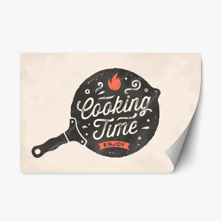 Pegatina reposicionable tiempo de cocina retro – Pixers®