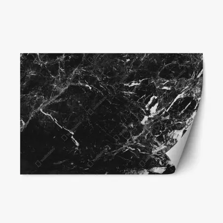 Pegatina reposicionable mármol negro veteado clásico – Pixers®