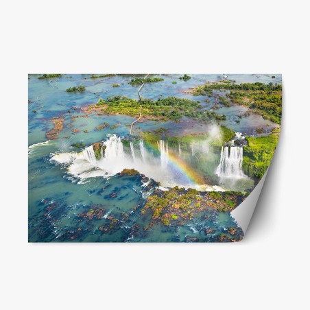 Pegatina reposicionable cataratas del Iguazú: arcoíris sobre la selva – Pixers®