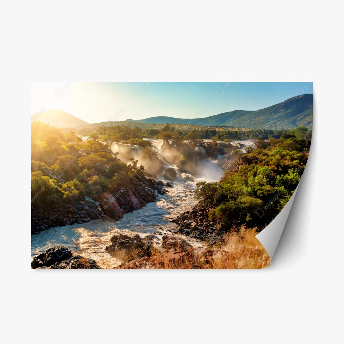 Pegatina reposicionable amanecer en Epupa, cascadas del río Kunene en Namibia – Pixers® Pegatina reposicionable amanecer en Epupa, cascadas del río Kunene en Namibia – Pixers®