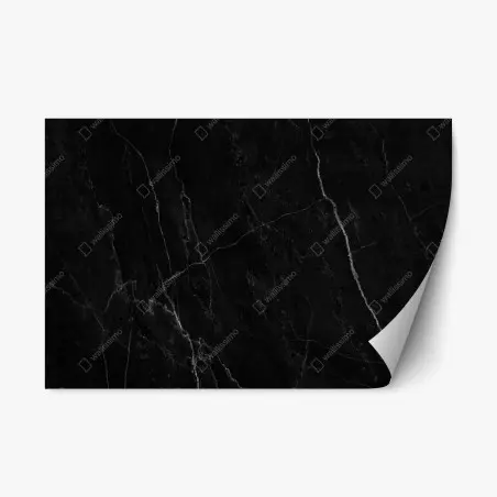 Pegatina reposicionable mármol negro con vetas blancas y textura natural – Pixers®