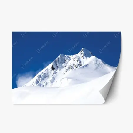 Pegatina reposicionable cima nevada bajo cielo azul – Pixers®