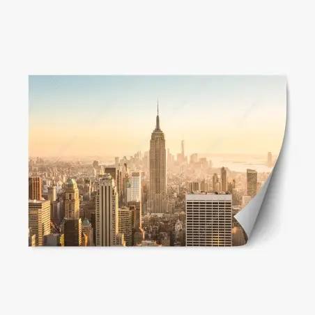 Pegatina reposicionable amanecer sobre el skyline de Nueva York – Pixers®