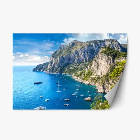 Pegatina reposicionable vistas de Capri: acantilados y mar turquesa – Pixers®