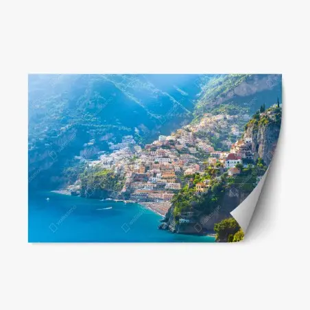 Pegatina reposicionable panorámica de Positano en la Costa Amalfitana – Pixers®