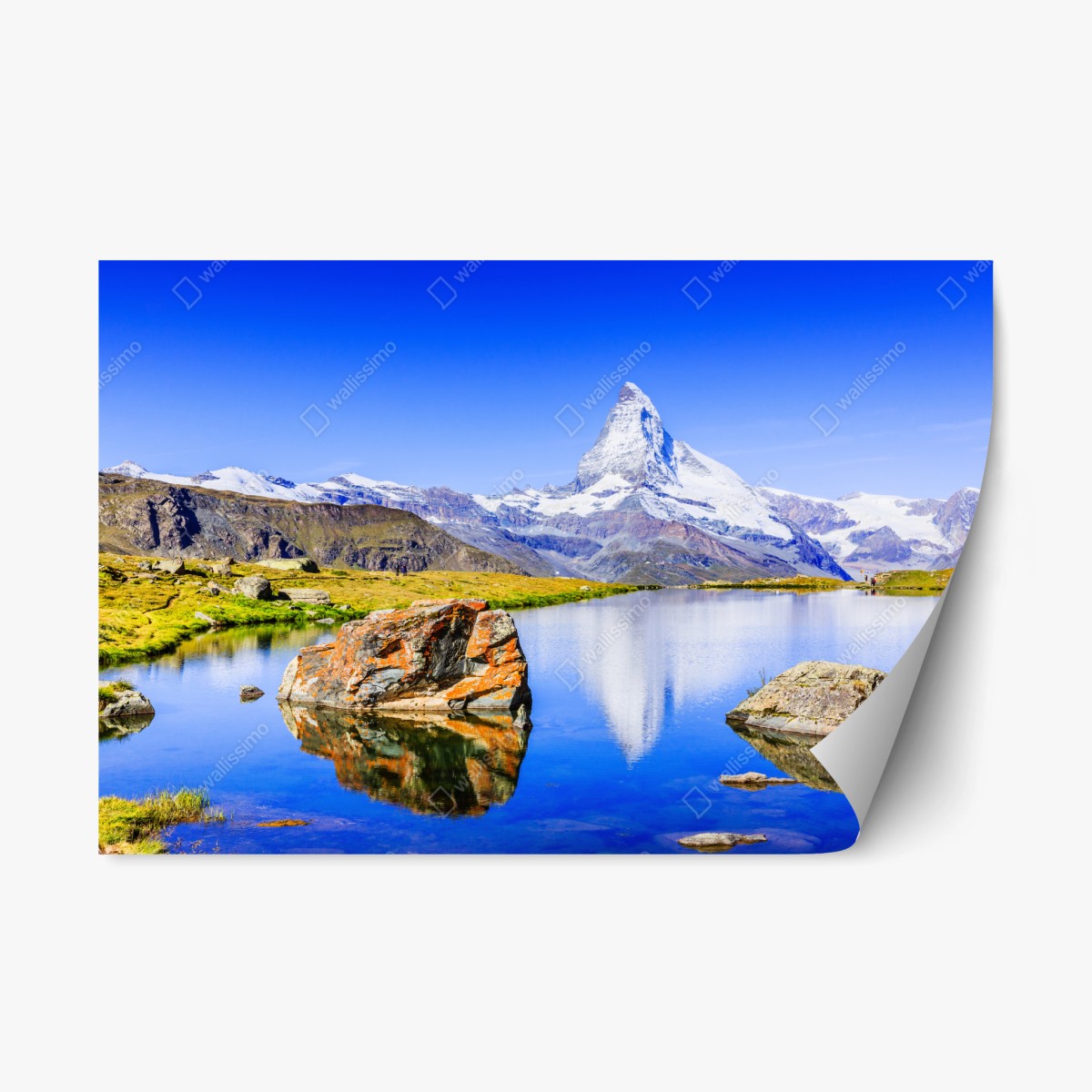 Pegatina reposicionable reflejo del Matterhorn en Zermatt – Pixers®