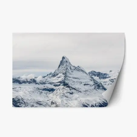 Pegatina reposicionable pico alpino nevado y sereno – Pixers®