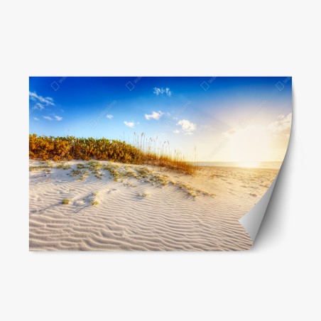 Pegatina reposicionable atardecer sobre dunas en Grace Bay, Turks & Caicos – Pixers®