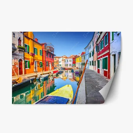 Pegatina reposicionable canal colorido en Burano – Pixers®
