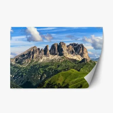 Pegatina reposicionable panorama montañoso de las Dolomitas – Pixers®