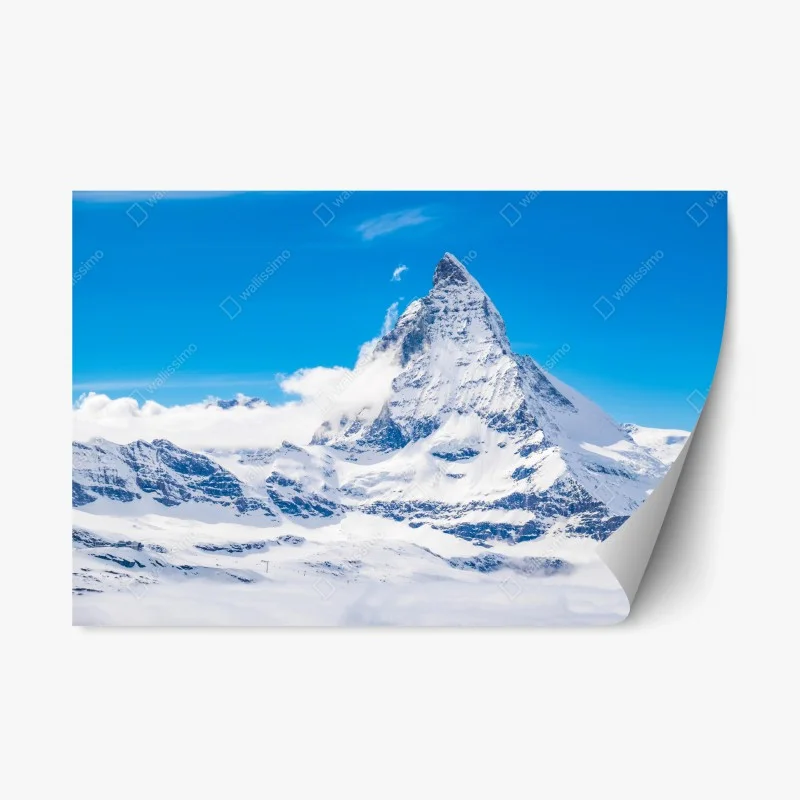 Pegatina reposicionable cima nevada del Matterhorn