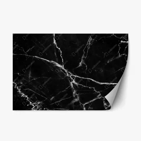 Pegatina reposicionable mármol negro con vetas blancas y contraste elegante – Pixers®