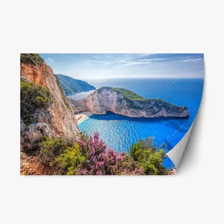 Pegatina reposicionable vista panorámica de Navagio en Zakynthos – Pixers®