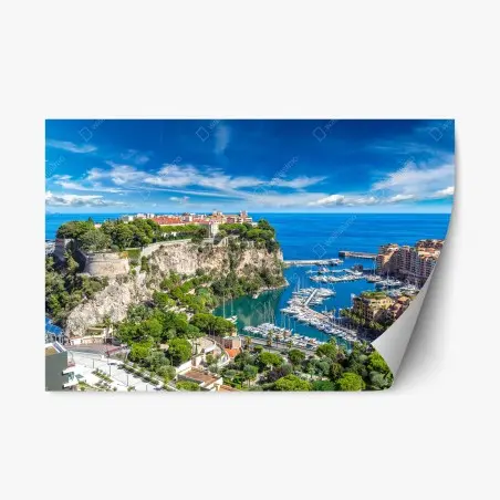 Pegatina reposicionable vistas panorámicas de Montecarlo y su puerto – Pixers®