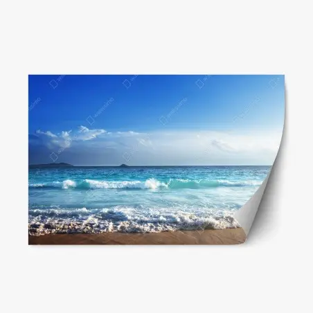 Pegatina reposicionable puesta de sol en Seychelles – Pixers®