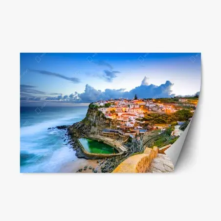 Pegatina reposicionable atardecer en Azenhas do Mar, Portugal – Pixers®