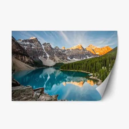 Pegatina reposicionable amanecer en Moraine Lake – Pixers®