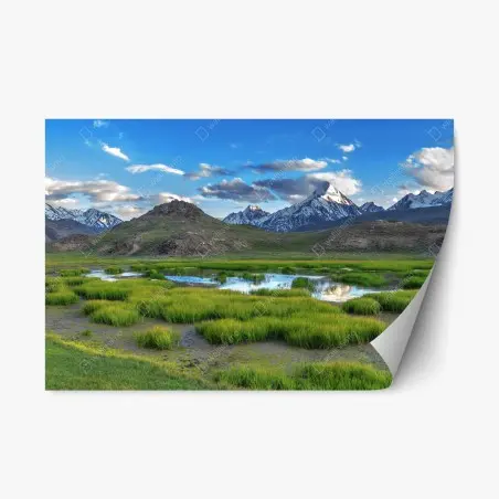 Pegatina reposicionable serenidad lacustre en los Himalayas – Pixers®