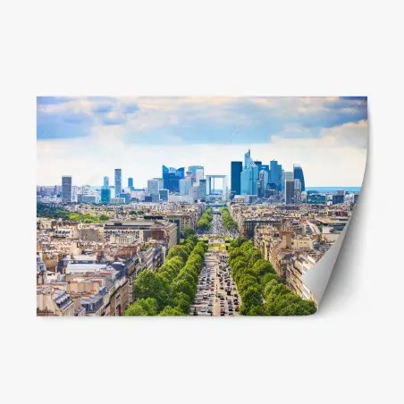 Pegatina reposicionable vista panorámica de París hacia La Défense – Pixers®