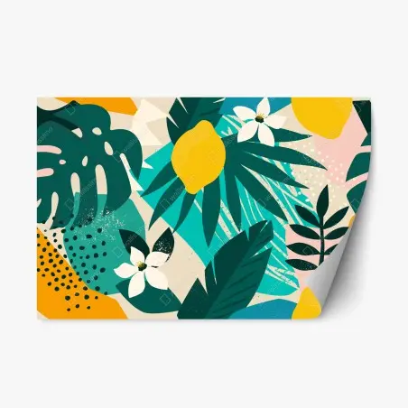 Pegatina reposicionable exuberancia tropical con limones – Pixers®
