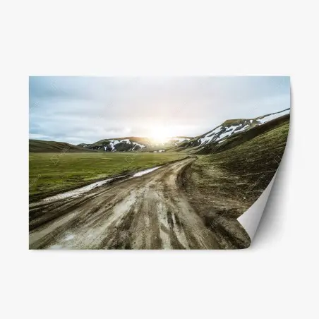 Pegatina reposicionable ruta de grava en Landmannalaugar – Pixers®
