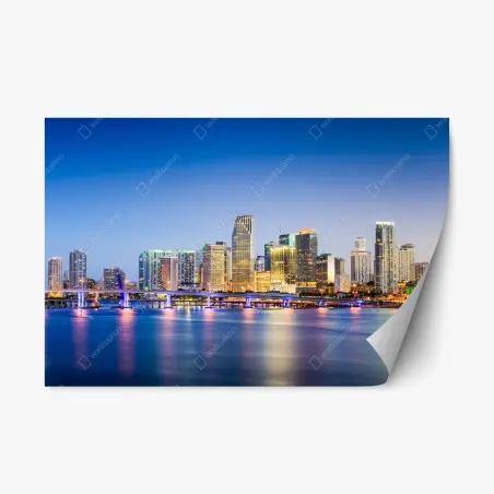 Pegatina reposicionable crepúsculo urbano en Miami – Pixers®