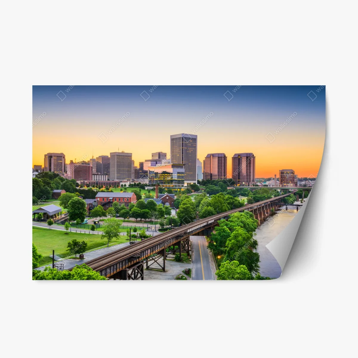 Pegatina reposicionable panorama urbano de Richmond al atardecer – Pixers® Pegatina reposicionable panorama urbano de Richmond al atardecer – Pixers®