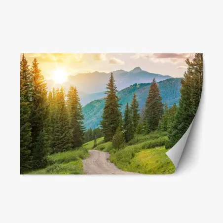 Pegatina reposicionable paisaje montañoso al atardecer en Colorado – Pixers®