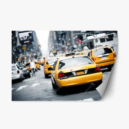 Pegatina reposicionable taxis amarillos en Nueva York – Pixers®
