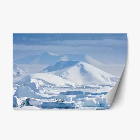 Pegatina reposicionable serenidad polar: montañas nevadas y icebergs – Pixers®