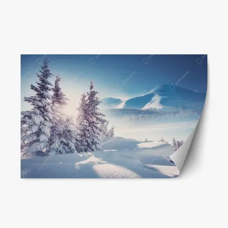 Pegatina reposicionable Cárpatos nevados al amanecer – Pixers®