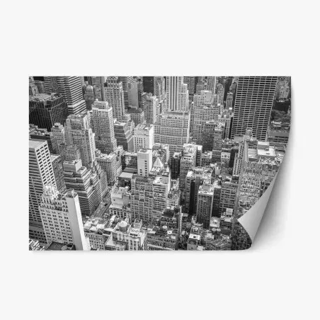 Pegatina reposicionable panorama urbano en blanco y negro – Pixers®