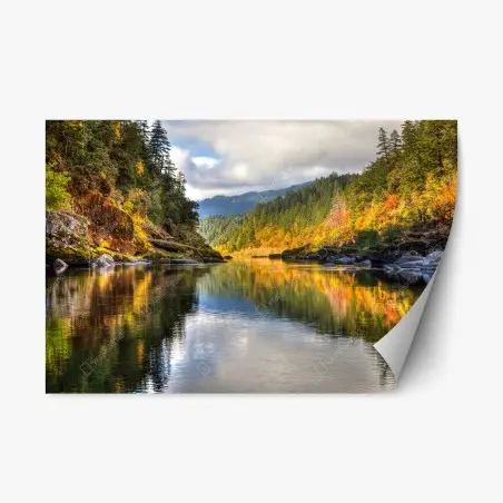 Pegatina reposicionable reflejos otoñales en Rogue River – Pixers®