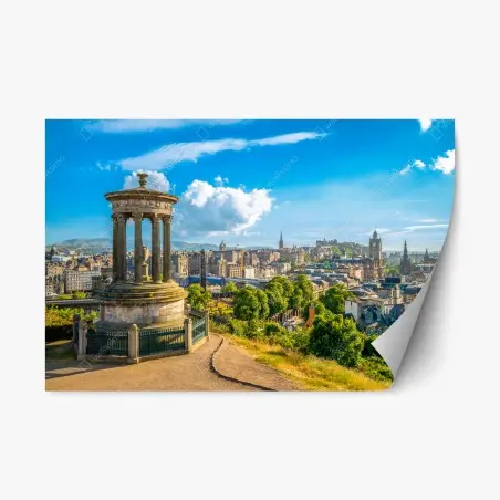 Pegatina reposicionable vistas panorámicas de Edimburgo desde Calton Hill – Pixers®