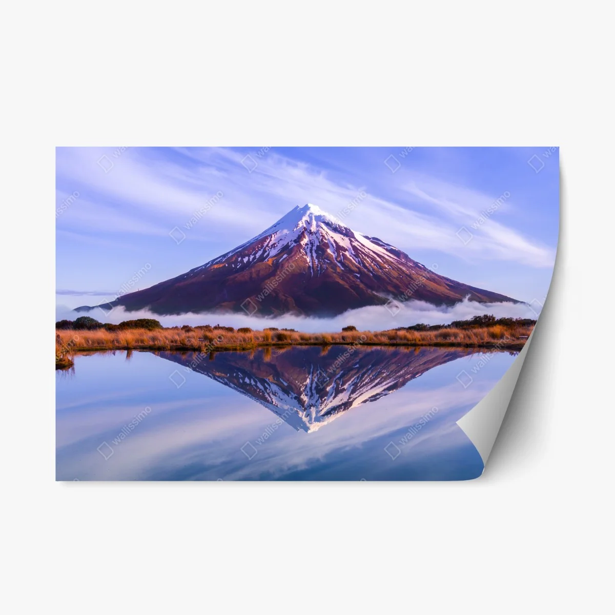 Pegatina reposicionable montaña nevada reflejada en lago – Pixers® Pegatina reposicionable montaña nevada reflejada en lago – Pixers®