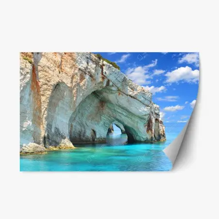 Pegatina reposicionable cuevas azules de Zakynthos, Grecia – Pixers®