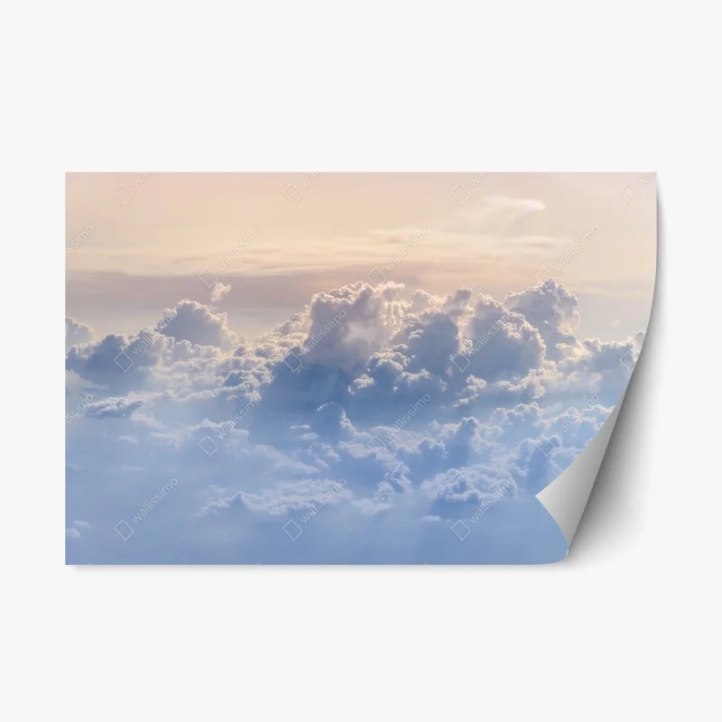 Pegatina reposicionable paisaje celeste nubes iluminadas al amanecer
