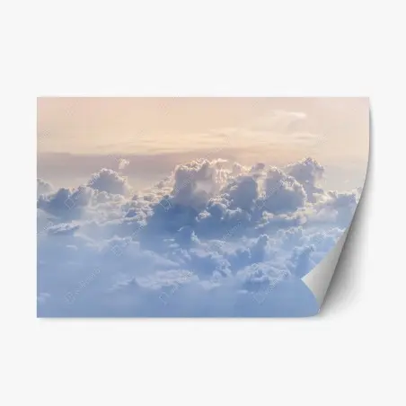 Pegatina reposicionable paisaje celeste nubes iluminadas al amanecer – Pixers®