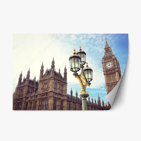 Pegatina reposicionable vistas icónicas de Big Ben y el Palacio de Westminster en Londres – Pixers®