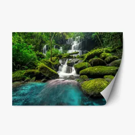 Pegatina reposicionable oasis de cascadas en Phu Tub Berk, Tailandia – Pixers®