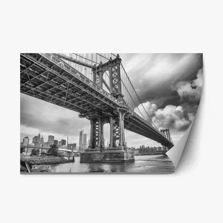 Pegatina reposicionable gran angular del puente Manhattan – Pixers®