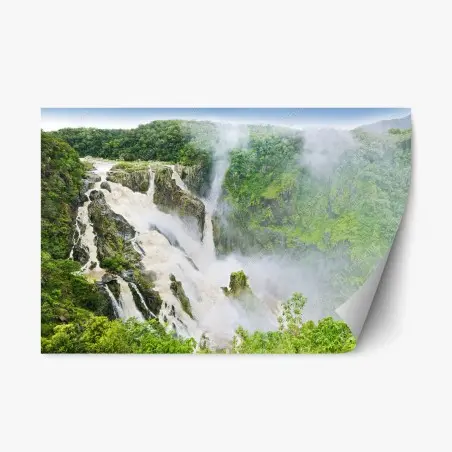 Pegatina reposicionable cataratas Barron Falls en la selva tropical – Pixers®