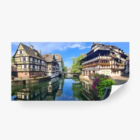 Fotomural paisaje urbano de casas entramadas en Estrasburgo – Pixers®